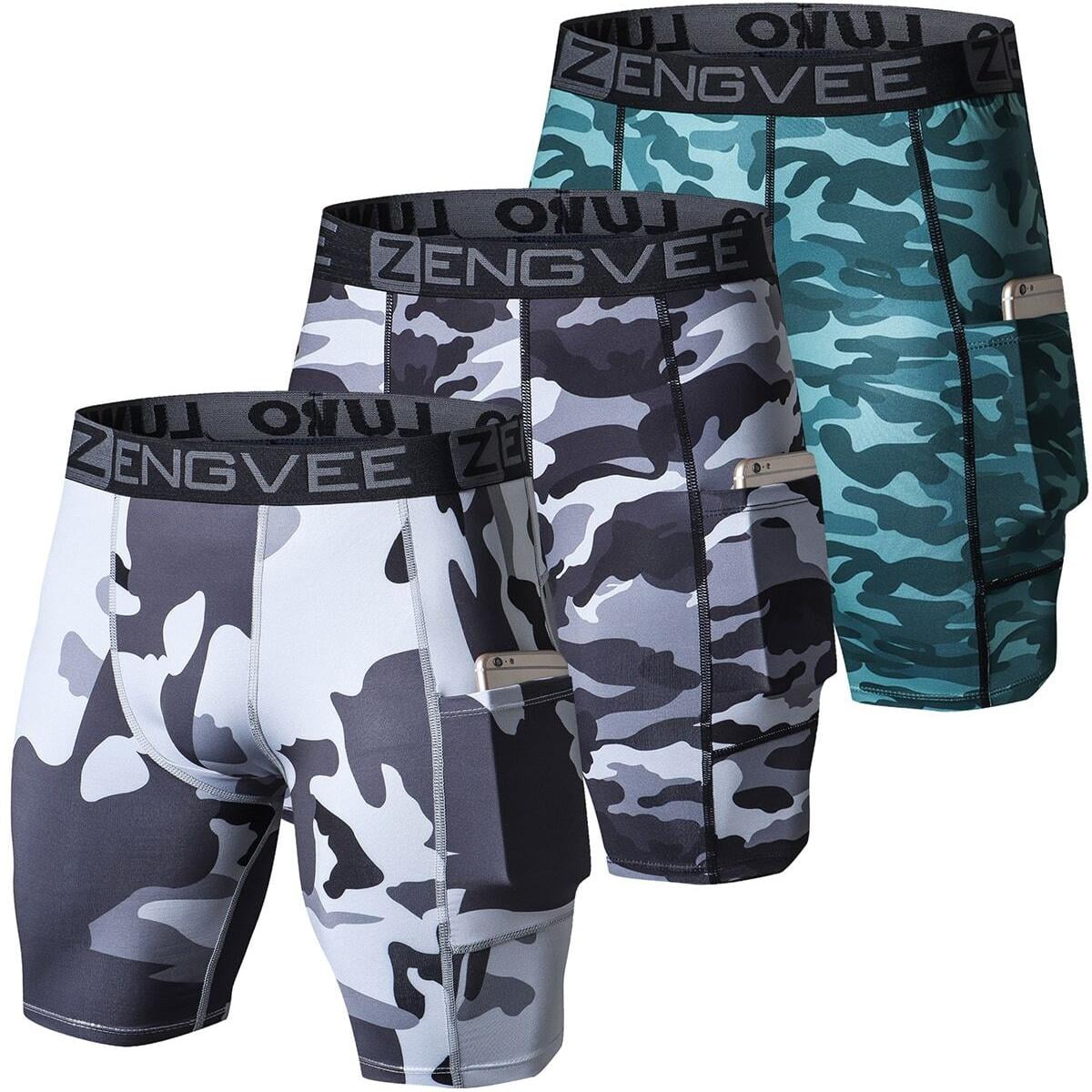 Men's Compression Shorts With Pockets - Spandex Workout Base Layer For Basketball & Running