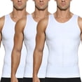 thumbnail image 1 of 3 Pack Men's Compression Undershirt Tank Top Slimming Shapewear Tummy Control Compression Shirt Stretchy Body Shaper for men, 1 of 6