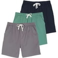thumbnail image 1 of 3 Pack: Men's Cotton 7" Walk Short With Back Pocket & Drawstring - Casual Wear, 1 of 6