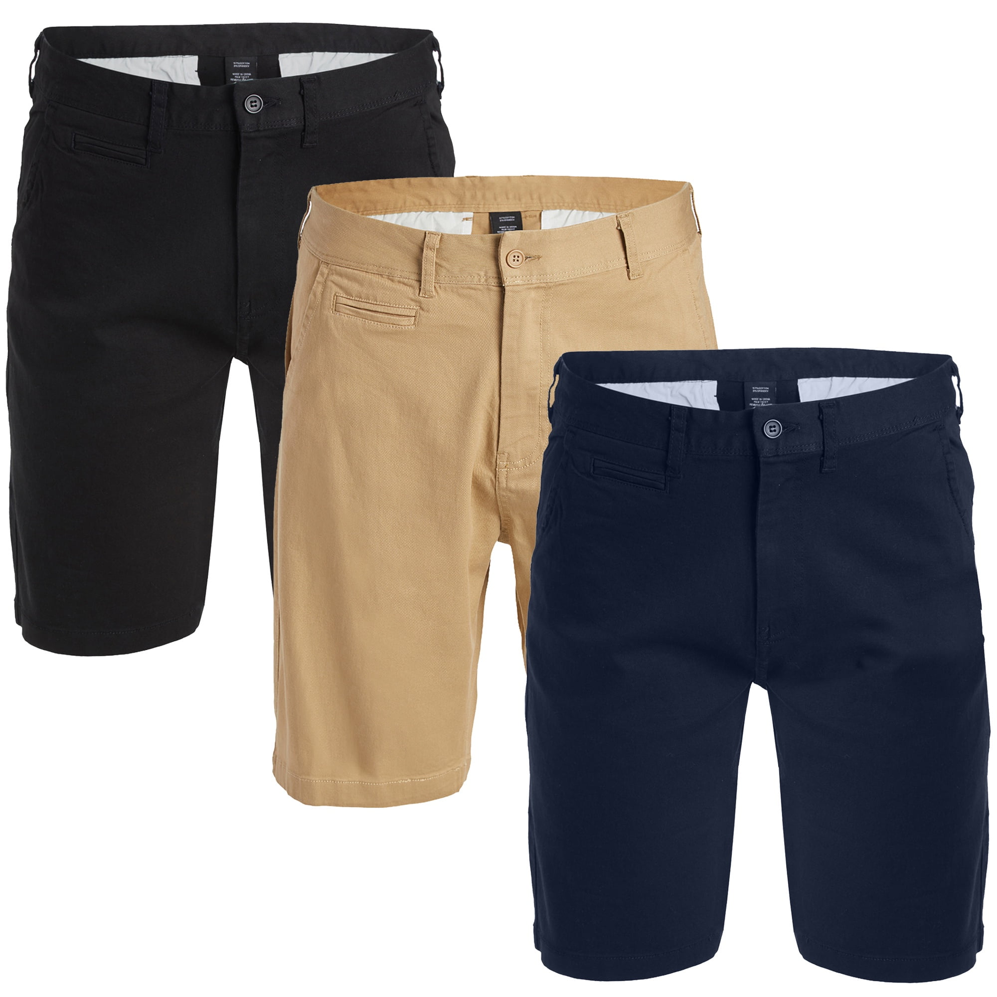 3-Pack Men's Cotton Flex Stetch Chino Shorts (Sizes, 30-42)