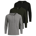 thumbnail image 1 of Real Essentials 3 Pack: Men's Cotton Lightweight Casual Pullover Drawstring Hoodie With Pocket (Available In Big & Tall), 1 of 7
