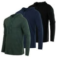 thumbnail image 1 of 3 Pack: Men's Cotton Lightweight Casual Pullover Drawstring Hoodie With Pocket (Available In Big & Tall), 1 of 6