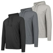 GALAXY BY HARVIC 3-Pack Men's Cotton Lightweight Casual Pullover Drawstring Hoodie With Pocket