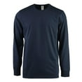 thumbnail image 1 of Men's Cotton Long Sleeve Ribbed Cuff Crewneck T-Shirt, Pack of 2 L, Navy, 1 of 3