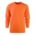 thumbnail image 1 of Men's Cotton Long Sleeve Ribbed Cuff Crewneck T-Shirt, Pack of 2 M, Neon Orange, 1 of 2