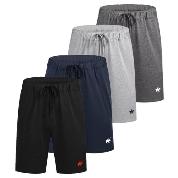 4-Pack: Men's Cotton Blend Lounge Shorts with Pockets