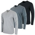 thumbnail image 1 of Real Essentials 3 Pack: Men's Cotton Short & Long Sleeve Henley T-Shirt Performance Activewear (Available In Big & Tall), 1 of 5