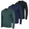 thumbnail image 1 of Real Essentials 3 Pack: Men's Cotton Short & Long Sleeve Henley T-Shirt Performance Activewear (Available In Big & Tall), 1 of 5