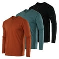 thumbnail image 1 of Real Essentials 3 Pack: Men's Cotton Short & Long Sleeve Henley T-Shirt Performance Activewear (Available In Big & Tall), 1 of 5