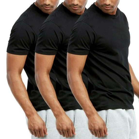 3 Pack Men's Cotton T-Shirts Crew Neck Short Sleeve S-3XL Regular Big & Tall Workout Breathable Casual Athletic Sports Running Tee Top Menswear Solid
