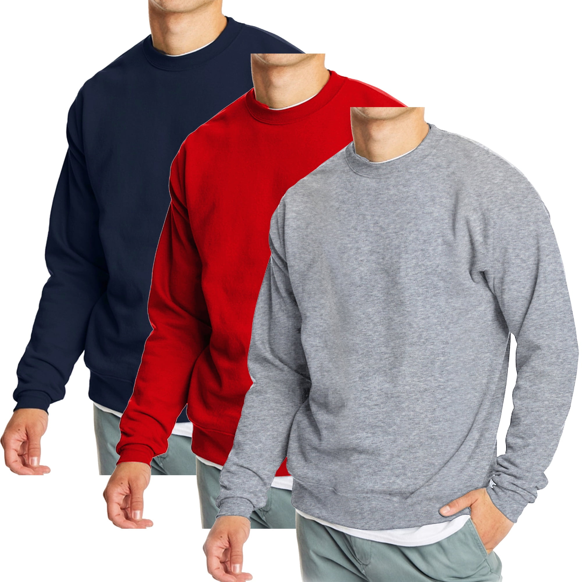 Mens crew neck fleece tops sale