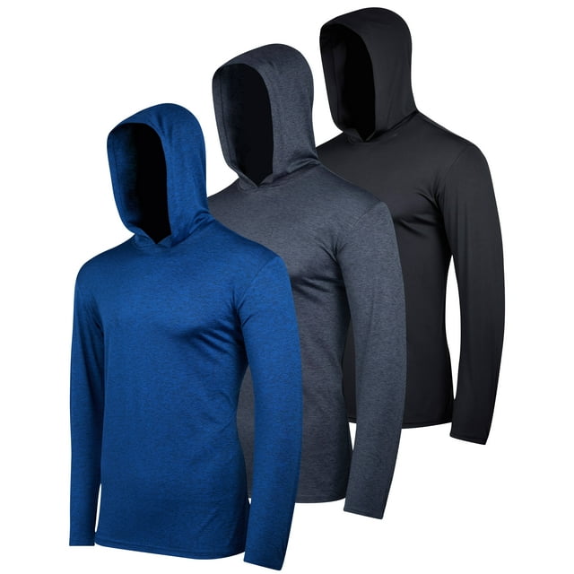 3 Pack: Men's Dry Fit Moisture Wicking Long Sleeve Active Athletic ...