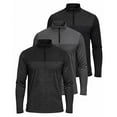 Long A Exercise 3 Pack Men's Dry Fit Quarter Zip Long Sleeve Athletic Workout Golf ...