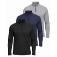Long A Exercise 3 Pack Men's Dry Fit Quarter Zip Long Sleeve Athletic Workout Golf ...