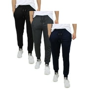 GALAXY BY HARVIC 3-Pack Men's Fleece & French Terry Slim-Fit Jogger (Size, S-2XL)