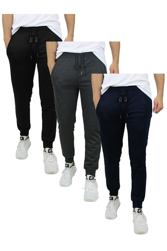 3-Pack Men's Fleece & French Terry Slim-Fit Jogger (Size, S-2XL)