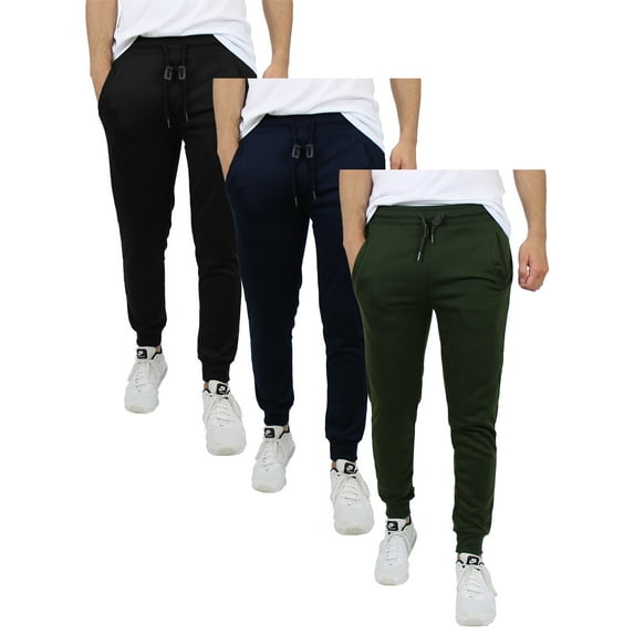 3-Pack Men's Fleece & French Terry Slim-Fit Jogger (Size, S-2XL)