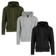thumbnail image 1 of 3-Pack Men’s Fleece-Lined Full-Zip Hoodie (S-2XL), 1 of 5