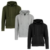Deals on 3-Pack Galaxy by Harvic Mens Fleece-Lined Full-Zip Hoodie