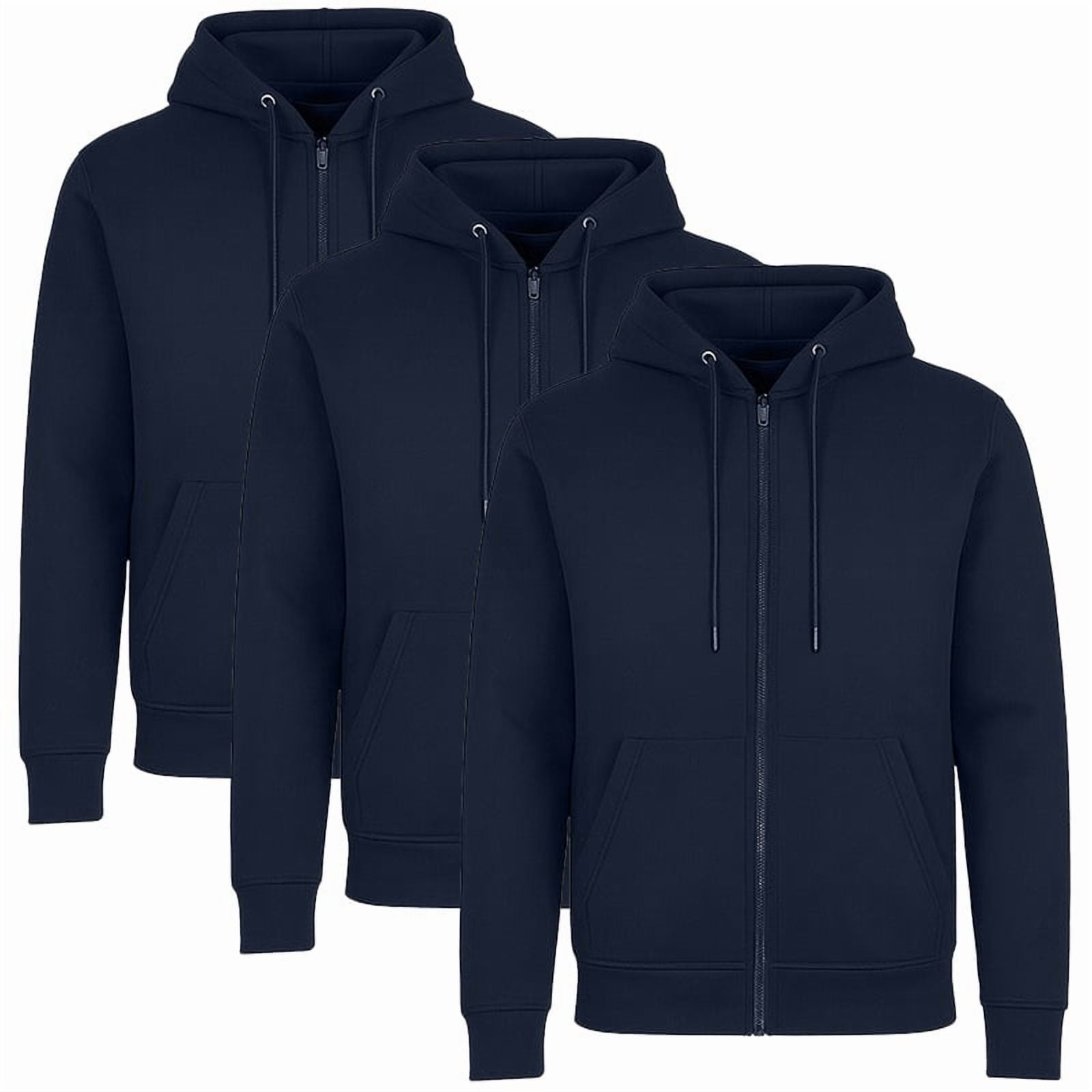 3-Pack Men's Fleece-Lined Full-Zip Hoodie (S-3XL) - Walmart.com