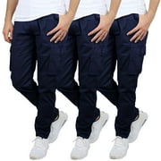 3-Pack Men's Flex-Stretch Cotton Cargo Pants, 31-Inch Inseam - Comfortable and Durable