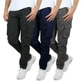 thumbnail image 1 of 3-Pack Men's Flex-Stretch Cotton Cargo Pants, 31-Inch Inseam - Comfortable and Durable, 1 of 7