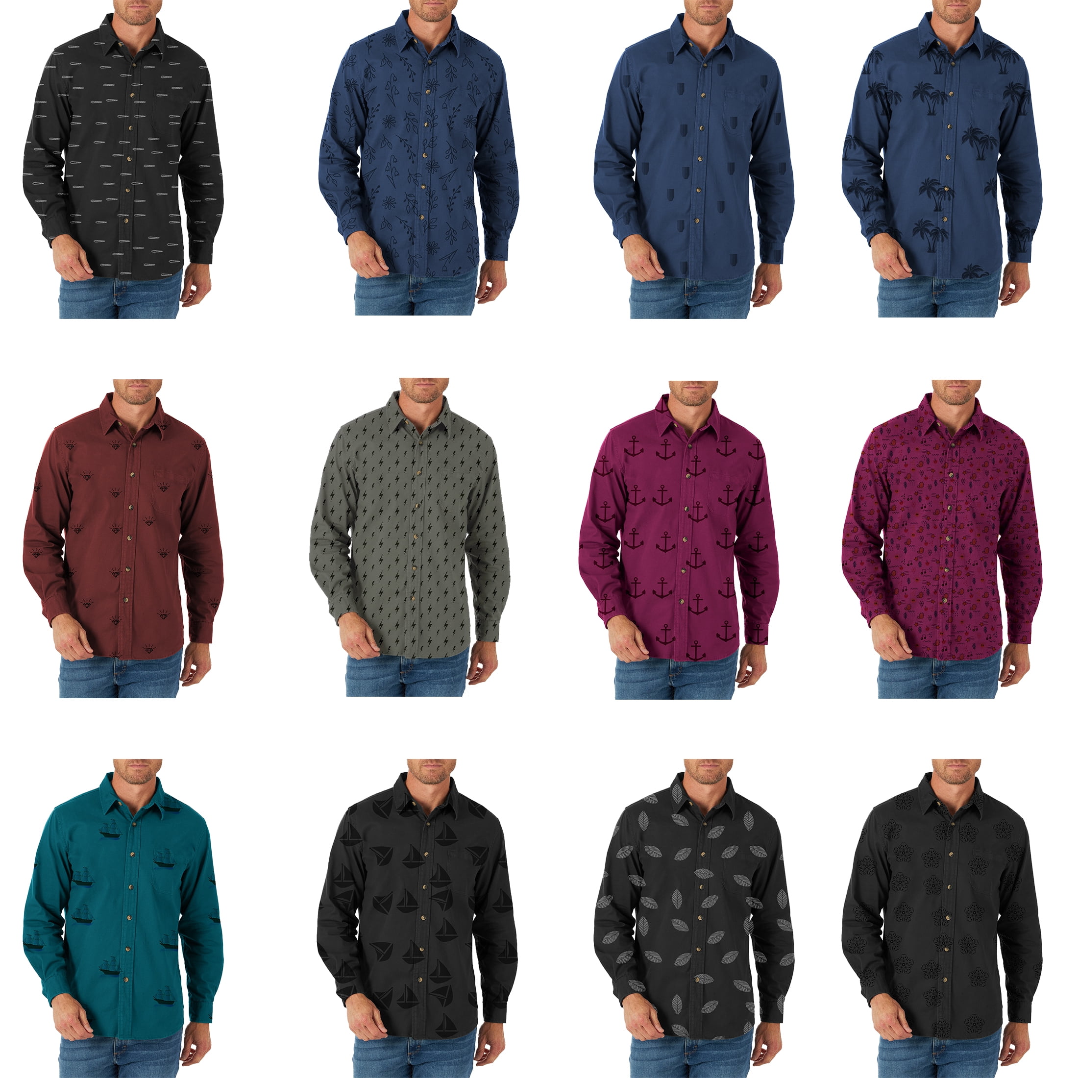 3-Pack Men's Formal Classic Slim Fit Button Down Long Sleeve Printed ...