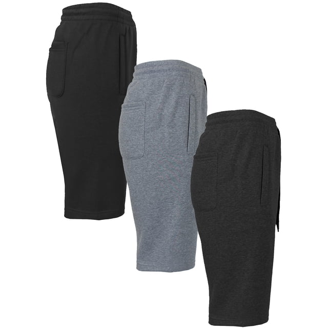 3-Pack Men’s French Terry Jogger Shorts Casual Summer Lounge Gym