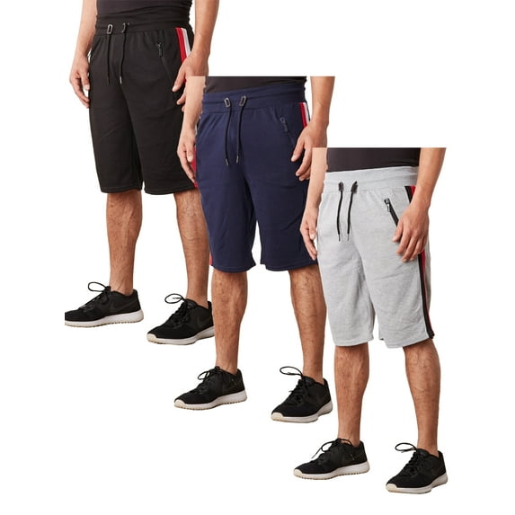 3-Pack Men’s French Terry Jogger Shorts Casual Summer Lounge Gym