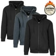 thumbnail image 1 of 3-Pack Men's Heavyweight Sherpa Fleece-Lined Full Zip Hoodie (M-2XL), 1 of 6