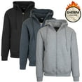 thumbnail image 1 of 3-Pack Men's Heavyweight Sherpa Fleece-Lined Full Zip Hoodie (M-2XL), 1 of 6