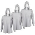 thumbnail image 1 of 3 Pack Men's Hoodie Shirts with Ridded Cuff Cotton Long Sleeve Crew Neck Active Hooded T-Shirts Sweatshirts Tee S-3XL Workout Hiking Fishing Outdoor, 1 of 3