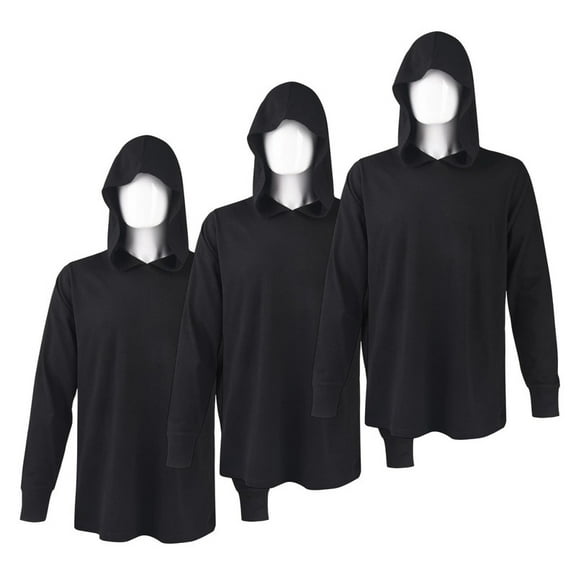 3 Pack Men's Hoodie Shirts with Ridded Cuff Cotton Long Sleeve Crew Neck Active Hooded T-Shirts Sweatshirts Tee S-3XL Workout Hiking Fishing Outdoor