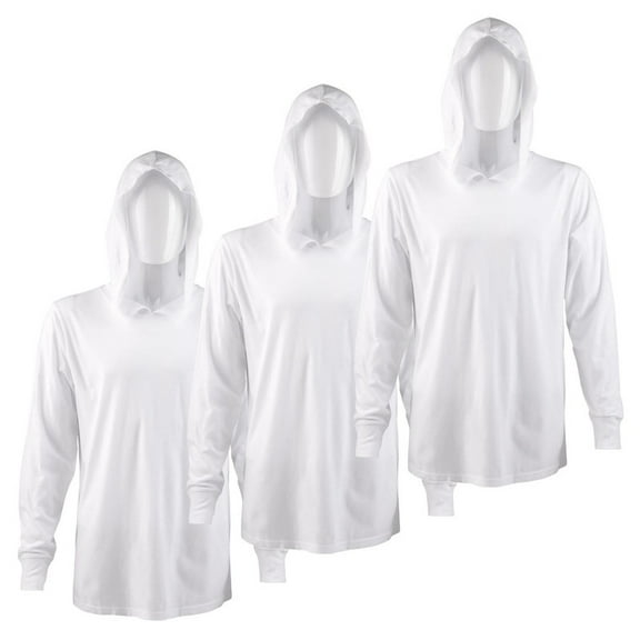 3 Pack Men's Hoodie Shirts with Ridded Cuff Cotton Long Sleeve Crew Neck Active Hooded T-Shirts Sweatshirts Tee S-3XL Workout Hiking Fishing Outdoor