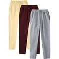 thumbnail image 1 of ZQUUVOU Men's Loose Pants Solid Color Drawstring Casual Full Length Pants Khaki, 1 of 8