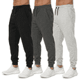 thumbnail image 1 of 3 Pack Men's Joggers with Pockets – Fleece Mens Sweatpants with Zipper, Gym Joggers Men, Workout Sweat Pants, 1 of 6