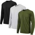 thumbnail image 1 of 3-Pack Men's Long Sleeve Crew Neck Tee (S-2XL), 1 of 5