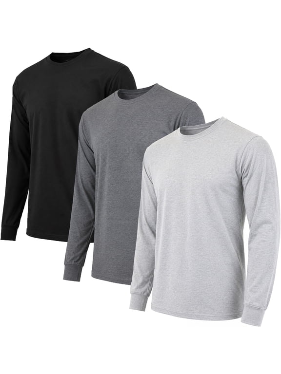 3-Pack Men's Long Sleeve Crew Neck Tee (S-2XL)