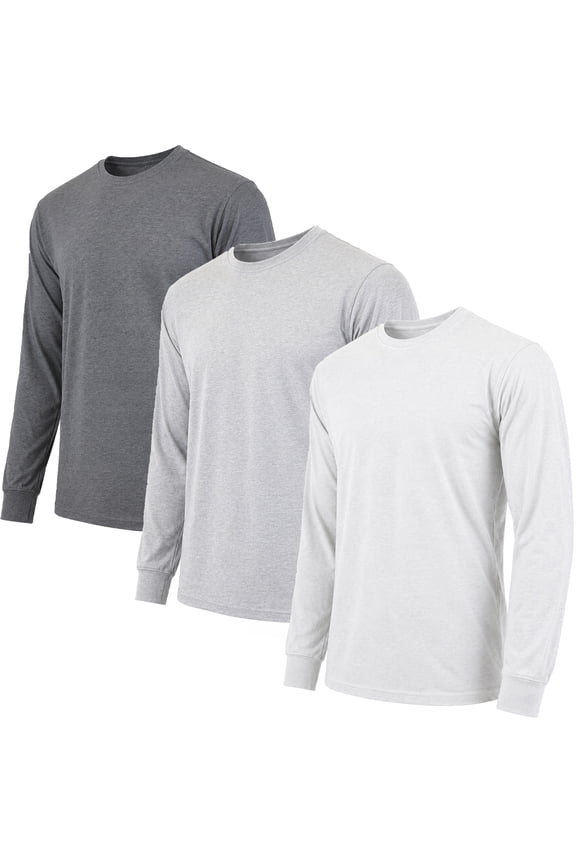 3-Pack Men's Long Sleeve Crew Neck Tee (S-2XL)