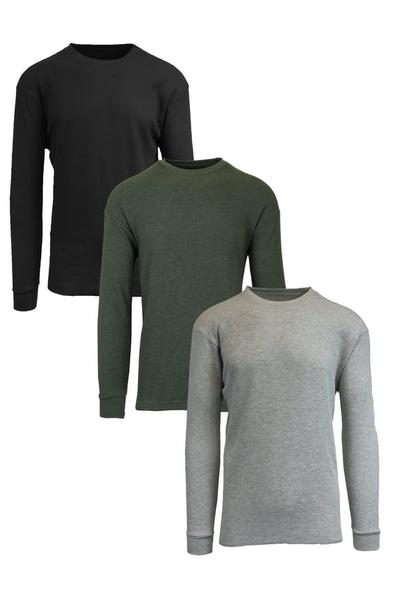 3-Pack Men's Long Sleeve Thermal Shirts (S-5XL)