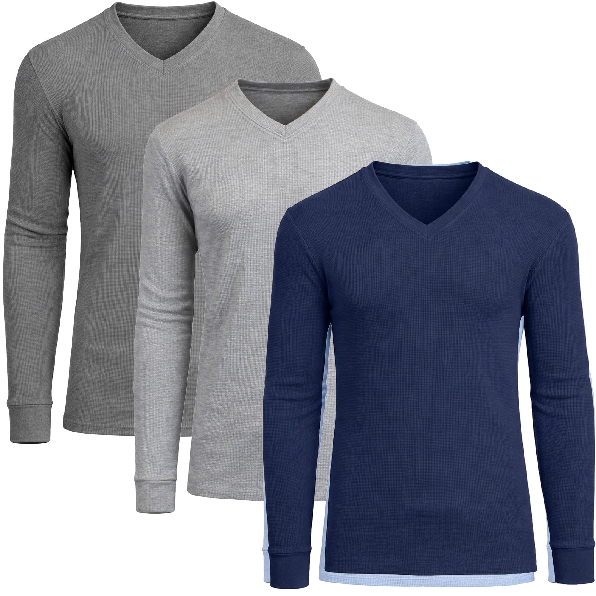 3-Pack Men's Long Sleeve Thermal Shirts (S-5XL) - Walmart.com