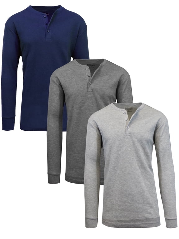 3-Pack Men's Long Sleeve Thermal Shirts (S-5XL)
