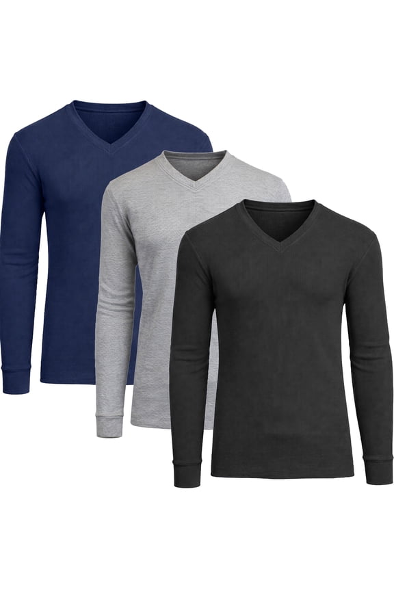 3-Pack Men's Long Sleeve Thermal Shirts (S-5XL)