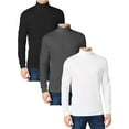 thumbnail image 1 of 3-Pack Men's Long Sleeve Turtle Neck T-Shirt (Sizes, S to 2XL), 1 of 5
