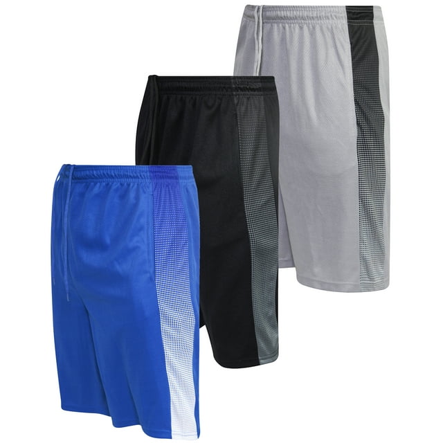 3-Pack Men's Mesh Active Athletic Performance Shorts with Pockets