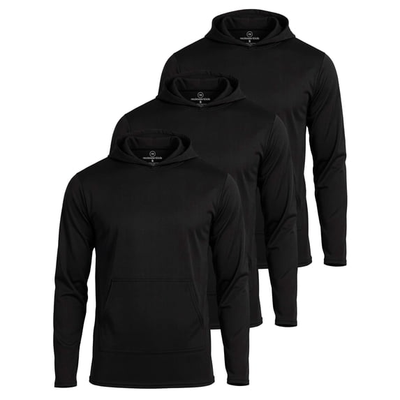 3 Pack Men's Mesh Hoodies Pullover Athletic Gym Workout Fishing Sweatshirt