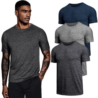Teesmen Men's 3-Pack Quick Dry Athletic T-Shirts, Moisture Wicking & Breathable Workout Performance Active Tops for Running & Outdoor Work, 3XL