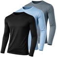 thumbnail image 1 of 3-Pack Men's Moisture Wicking Long Sleeve Peformance Tagless Tee (Sizes, S-2XL), 1 of 6