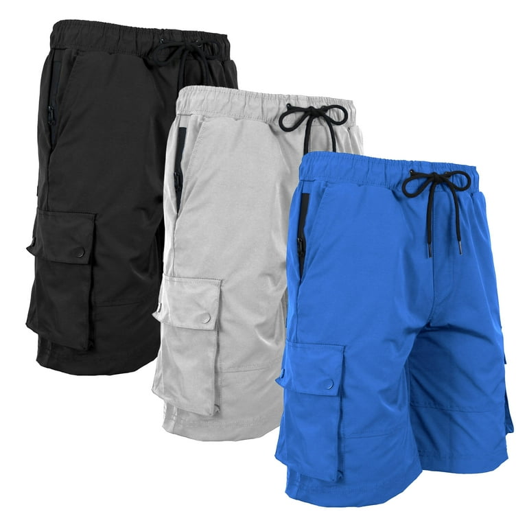 3 Pack Men s Moisture Wicking Performance Quick Dry Cargo Shorts Walmart
