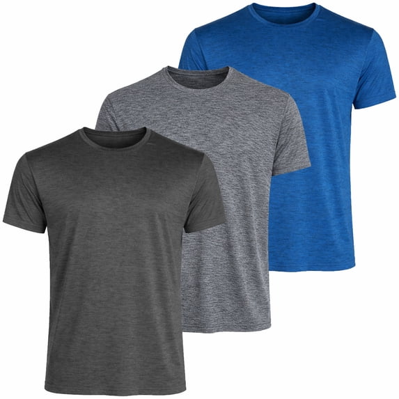 3-Pack Men's Moisture Wicking Performance Short Sleeve Tee (S - 3XL)